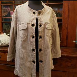 AMX Open Jacket with Grommet Buttons/Embellishment